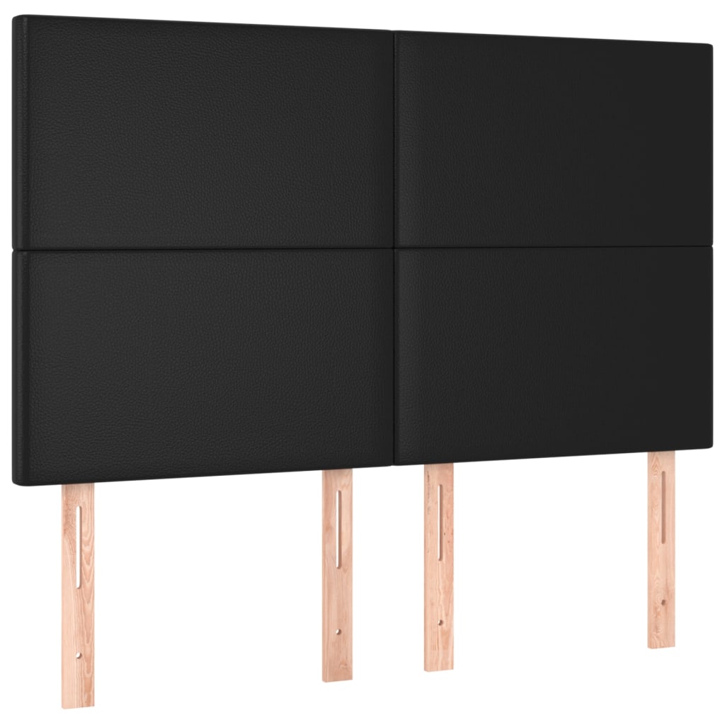 Vidaxl Zagłówki Do Łóżka, 4 Szt, Czarne, 72X5X78/88 Cm, Sztuczna Skóra