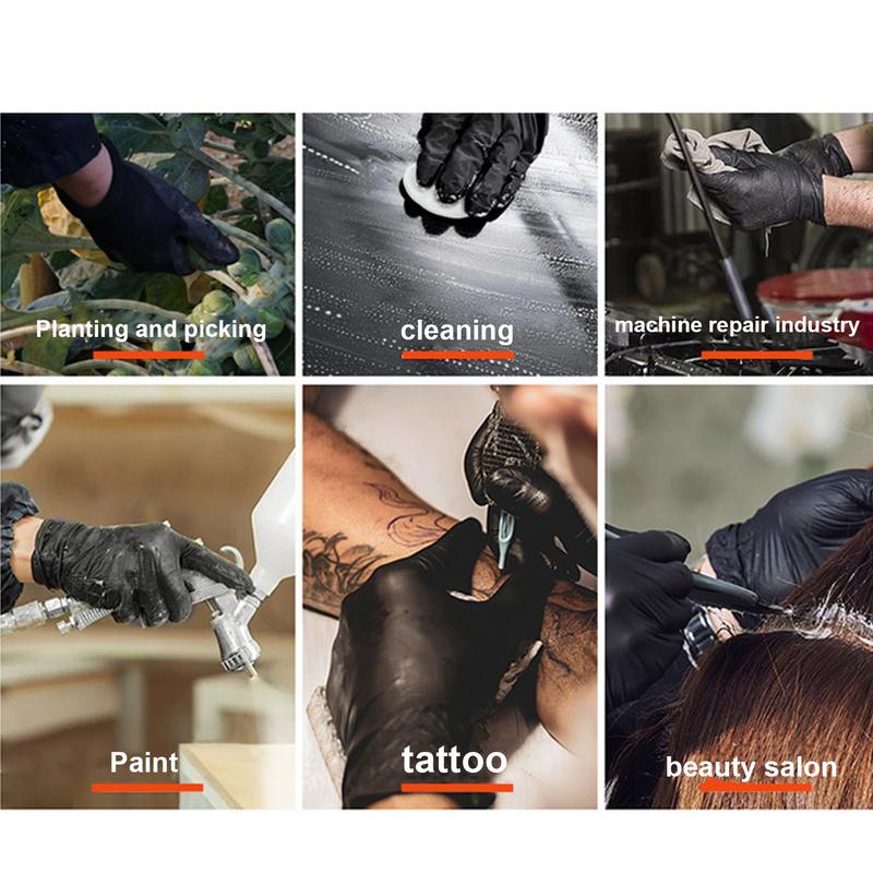 Нитриловые одноразовые перчатки Нитриловые перчатки Нитриловые перчатки 100X Черные латексные нитриловые перчатки Перчатки одноразовые для приготовления пищи Чистка