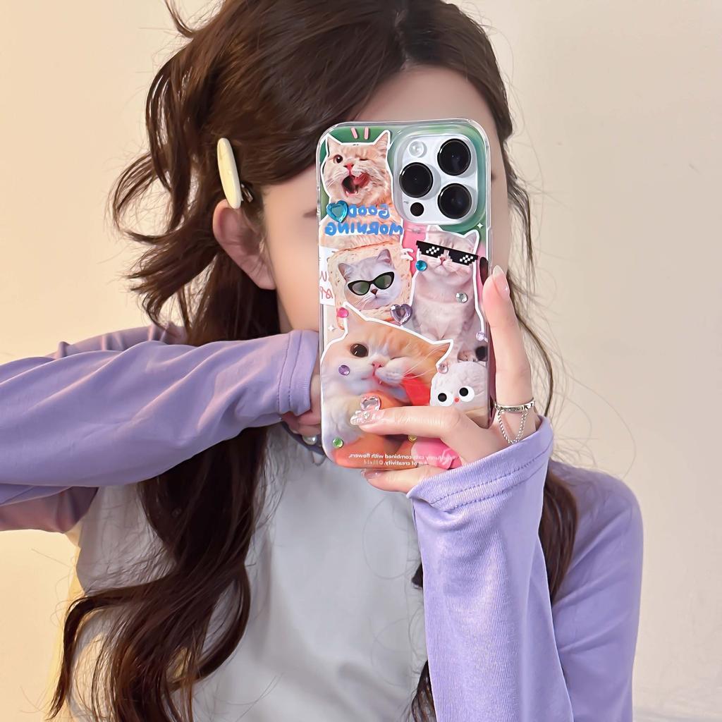 Cat Relif Imd 2023 3d Cute Cartoon Phone Case For Iphone 11 12 Promax 13 14 Pro Max Lovely Shockproof Back Cover Bread Capa