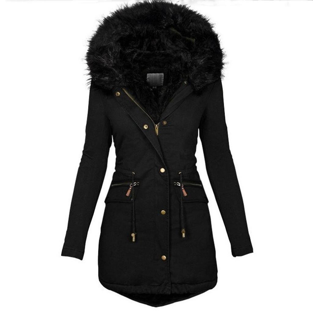 Women's Fashion Cotton-padded Coat Lamb Wool Cotton-padded Coat With Fleece Hooded Coat