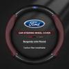 TQ014Car Carbon Fiber Ventilate Steering Wheel Cover Ford ST Mondeo F150 Fusion Mustang EXPLORER ESCAPE EDGE Fiesta Focus Kuga Ranger