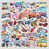 50 Watercolor Transportation Graffiti Stickers Mobile Phone Computer Waterproof Decorative Stickers Creative DIY Stationery Stickers