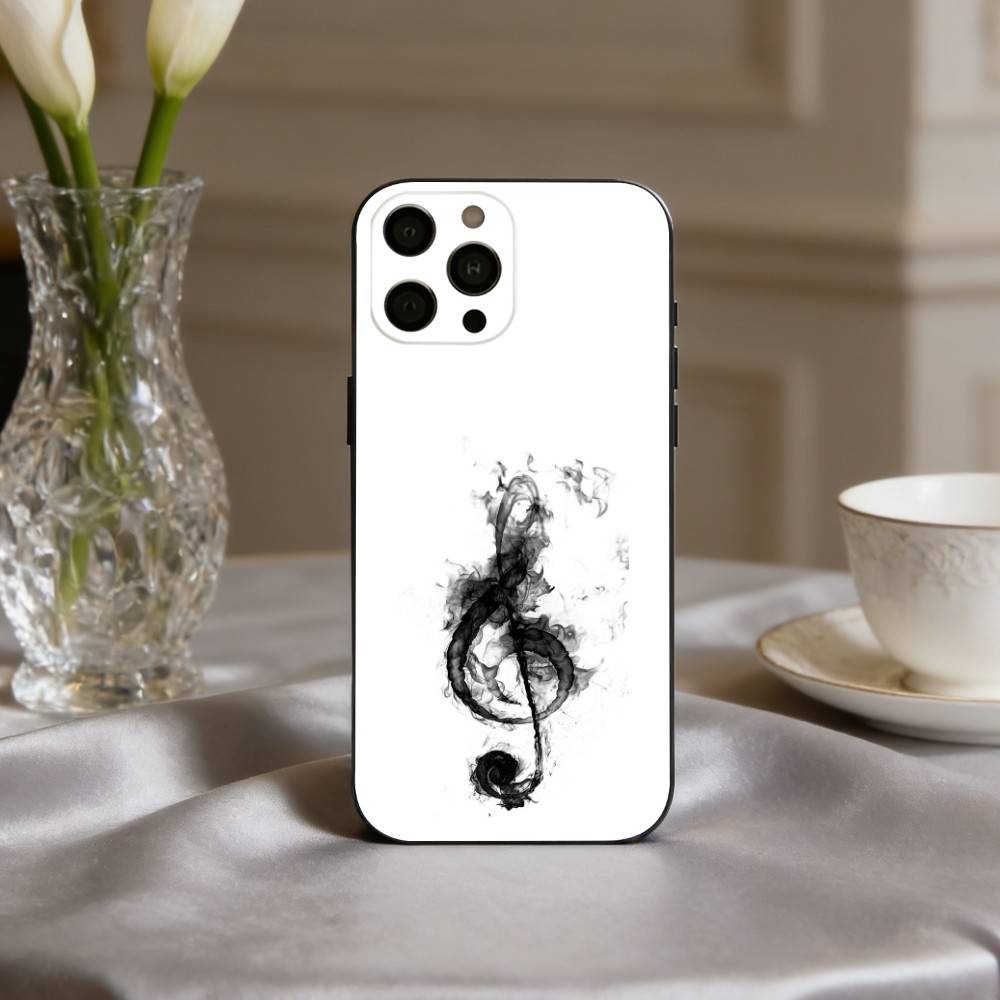 M-Music Art Чехол для телефона с ключом Соль для iPhone 17,16,15,14,13,12,11 Plus,Pro Max,XS,Черный чехол из мягкого силикона