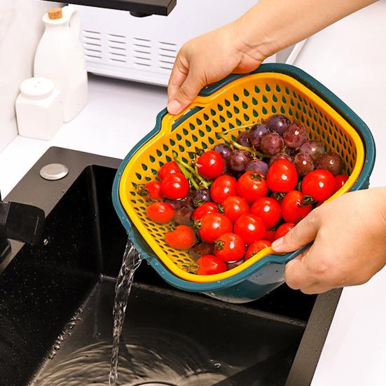 8 Pcs Kitchen Draining Bowl Hollow Out Quick Drainage with Small Ears Drain Basket Fruite
