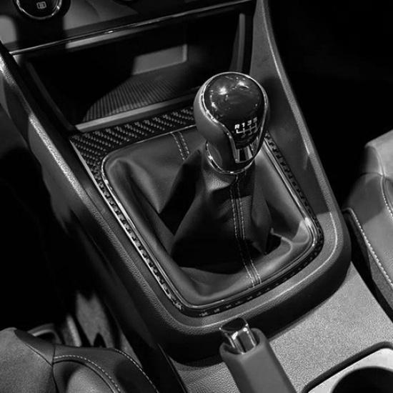 Black Carbon Fiber Center Gear Shift Panel Cover Trim For Seat Leon 2013-