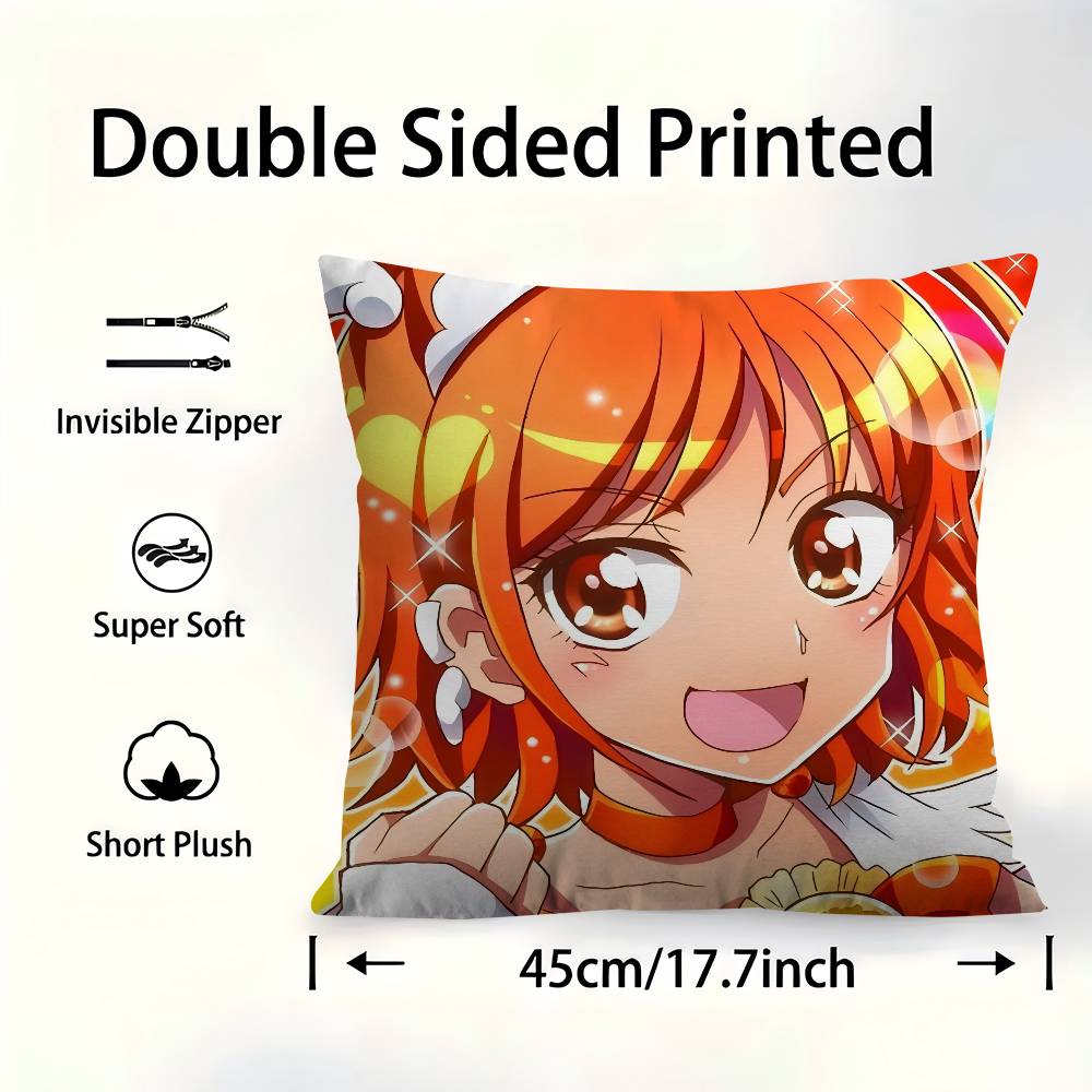 Anime Pretty Cure Cushion Cover x Polyester Sofa Cushions Decorative Throw Pillows Home Decoration Pillowcover