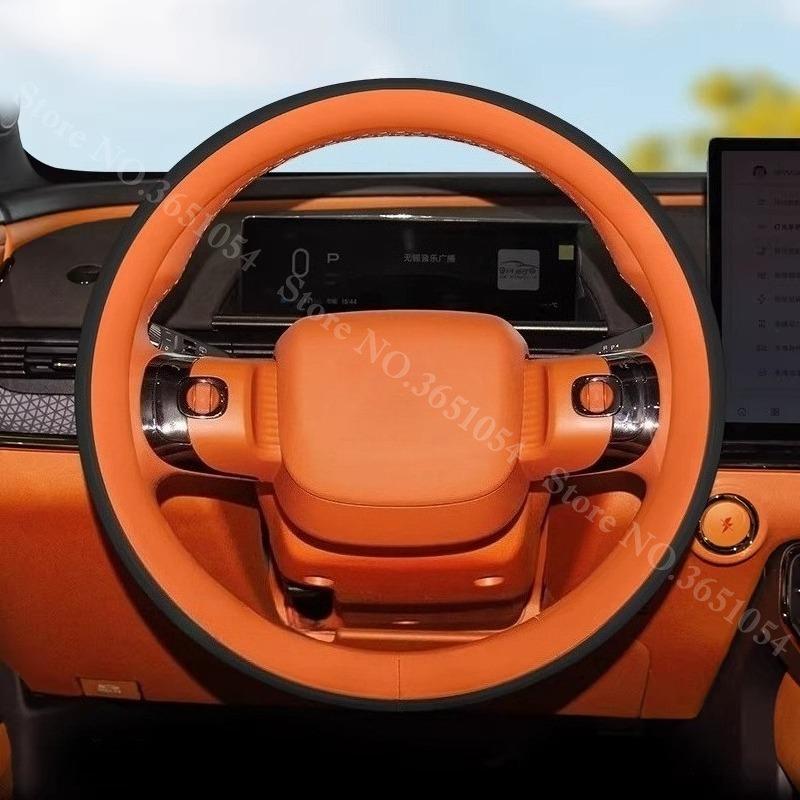 Для Toyota bZ3X 2026 2026 Ультратонкая кожаная накладка на руль Дышащие накладки на ручки салона автомобиля Автоаксессуары