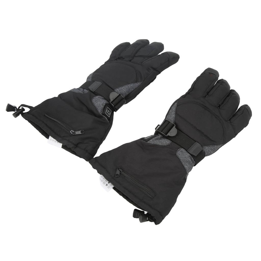Heated Gloves for Men Women Rechargeable Finger Touch Screen 3 Heating Modes 100‑240V Black for Winter Outdoor EU Plug