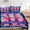 Custom Name kpop cartoon Girl Bedding 3 Piece Set HD Print Duvet Cover Pillowcases for Teens Adult Bedroom Decoration