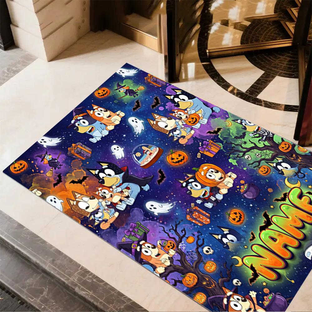 Halloween Friends Trick-or-treat Personalized Text Carpet Design for Entryway Bedrooms Game Room Study room Anti-slip Rug Decorate Offices