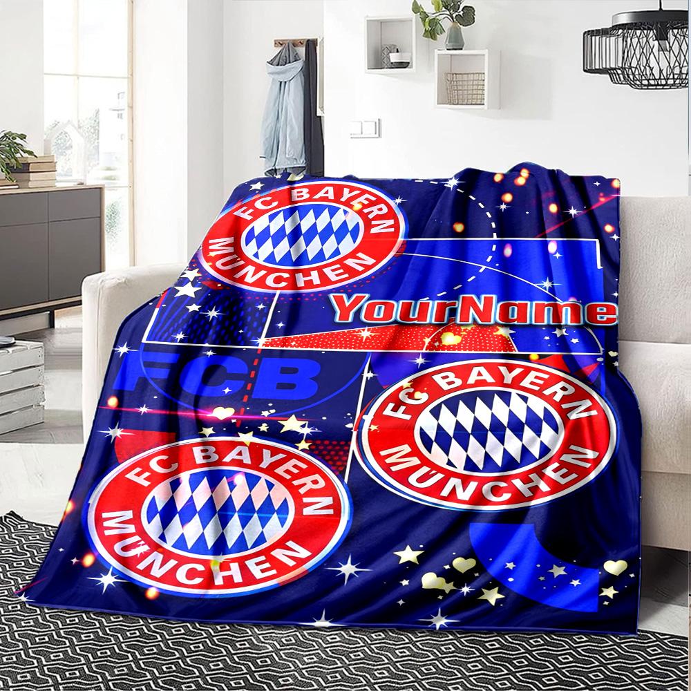 Bayern Munich Customize Text Blanket Multi-purpose Customizable Blanket Soft & Cozy Throw For Sofa Office Home Decor Bedding Ideal for All Seasons