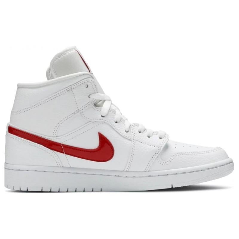Женские кроссовки Air Jordan 1 Mid 'White University Red' Jordan BQ6472-106