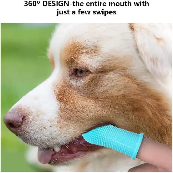 3PCS Pet Finger Toothbrush Teeth Cleaning Products for Cats and Dogs Nontoxic Silicone Bristles Oral Cleaning Toothbrushes