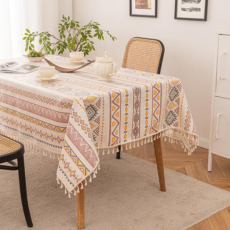 Новая прямоугольная водонепроницаемая и маслостойкая хлопчатобумажная льняная скатерть для чайного стола скатерть с кисточками для домашнего проживания