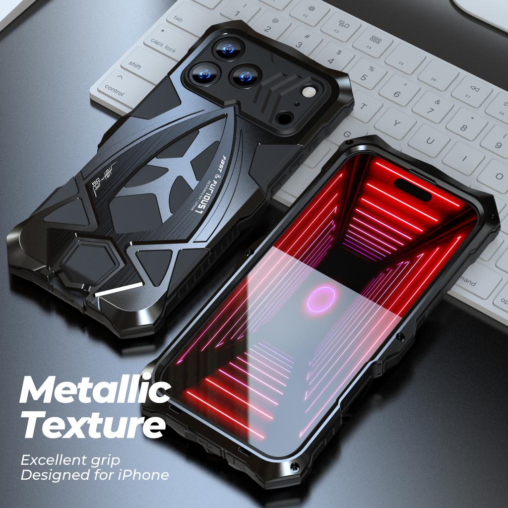 Military Grade Heavy Armor Metal Phone Case for For Iphone 17 16 15 14 13 Pro 16E 17E Max Luxury Shockproof Back Cover Bumper