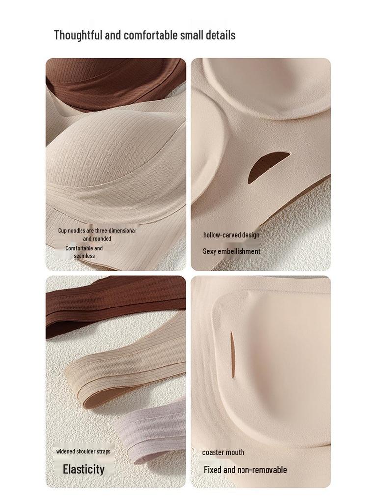 Фланелевый теплый беспроводной бюстгальтер жилетного типа: Бесшовный, Предотвращающий провисание, Идеально подходит для маленькой груди