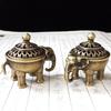 Elephant Lucky Incense Burner Metal Lotus Incense Burner Bowl Incense Holder With Handle Yoga Meditation Home Decor Ancientstyle