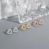 Korean Version Peach Heart Full Diamond Micro-inlaid Earrings, Anti-allergic Love Shape 3A Zirconium Fresh and Simple INS Heart Earrings