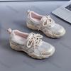 Fashion Women's Platform Sneakers 2025 Summer Breathable Mesh Hollow Non Slip Running Shoes Comfortable Fashion Cross Tied Casual Shoes