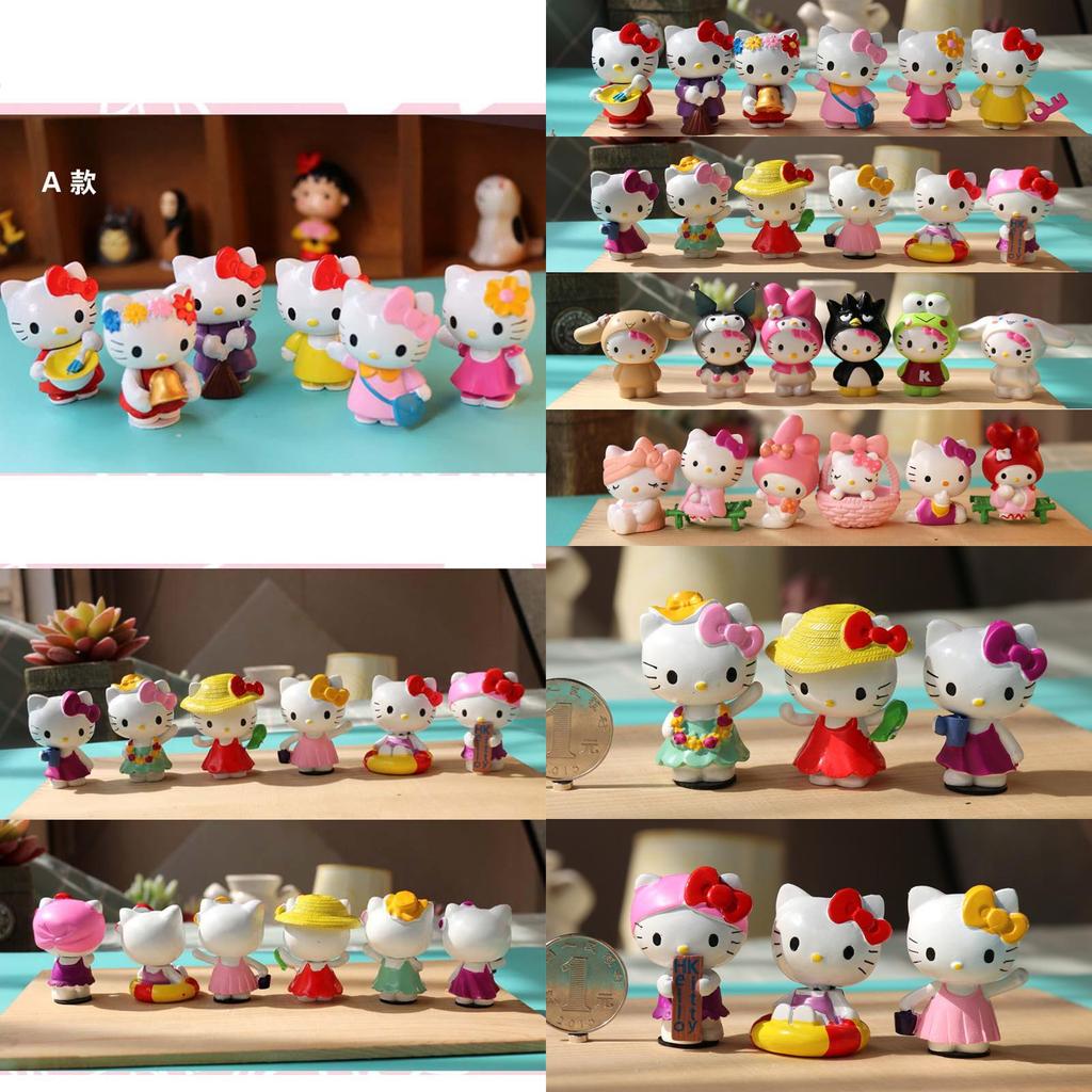 Очаровательный набор из 6 шт. Хелло Китти Куроми Sanrio Милые Куклы Аксессуары Для Коллекционеров