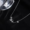 925 Sterling Silver Cherry Blossoms Pendant Necklace for Women Mnimalist Clavicle Chain Wedding Party Jewelry