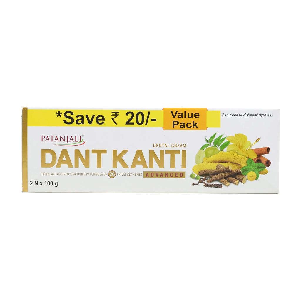 Дант Канти: зубная паста на основе 26 трав (200 г), Dant Kanti Advanced Toothpaste,  Patanjali