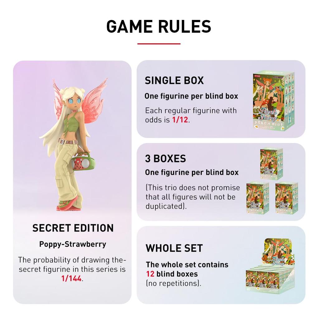 POP MART Peach Riot Punk Fairy Series Pop Mart Gacha Gacha Blind Box Фигурка Пластиковая модель Премиум-игрушка Мягкий винил ПВХ Оригинальный персонаж День рождения