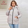 HaiLuoZi 2023 Plus Size New Women's Winter Jackets Short Warm Hooded Female Outwear Zip Up Big Pockets Quilted Coat Women 9959