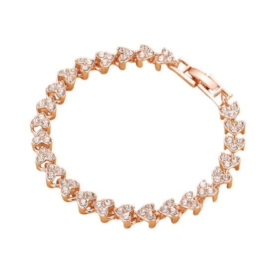 Браслет с инкрустацией кубическим цирконием, блестящий браслет, гипоаллергенный, регулируемая длина, застежка-лобстер, сверкающее ювелирное украшение, подарок