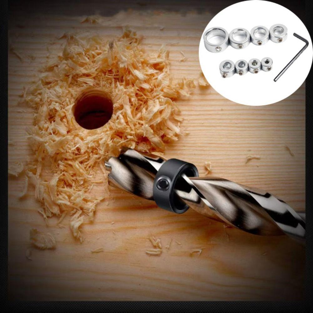 Adjustable Drill Stop Collar Metric Shaft Positioner Set Drill Stoper Collar Woodworking