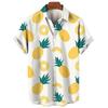 Men's Shirts 3D Fruit Pineapple Printed Shirts For Women New Summer Funny Streetwear Short Shirts Mens Hawaiian Y2k Clothing