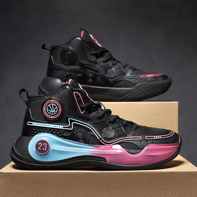 Four Seasons New Non-slip, Wear-resistant and Shock-absorbing Youth High-top, Breathable and Comfortable Sports Shoes Trend Practical Basketball Shoes