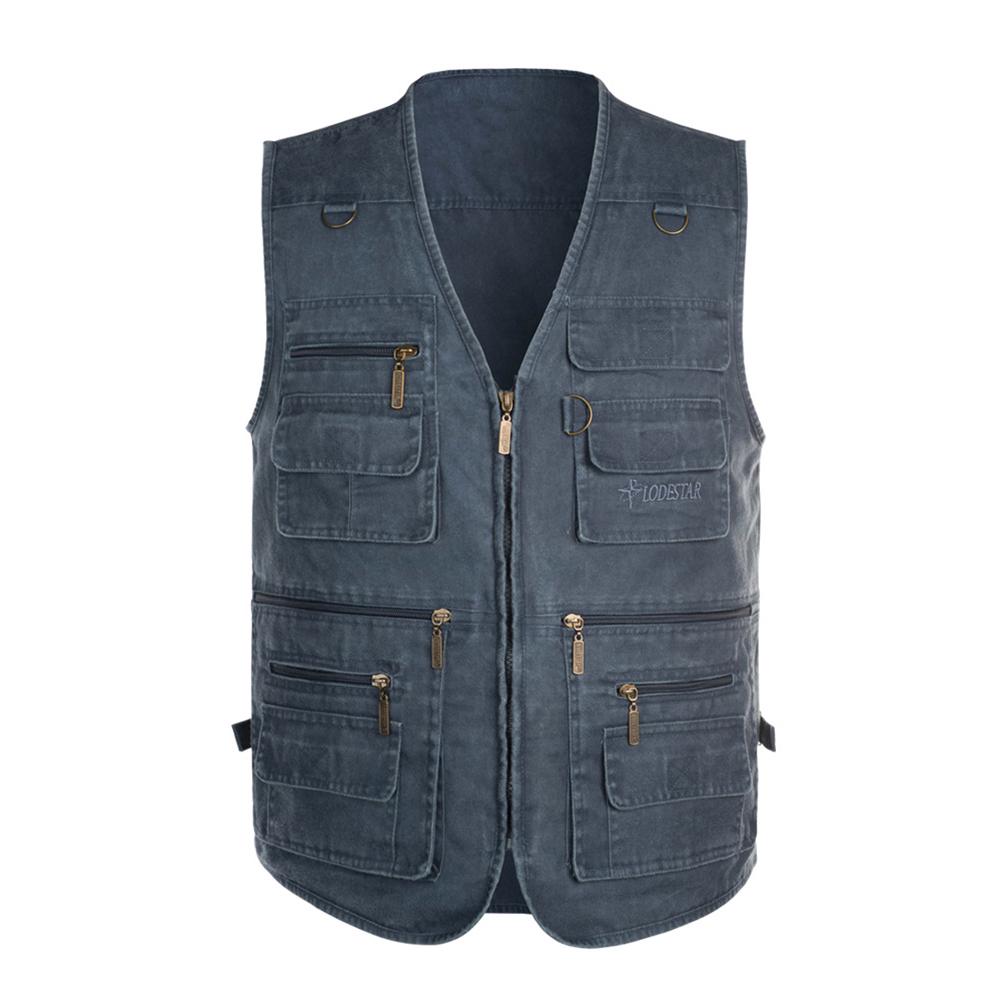 Puntos Men Multi Pocket Waistcoat Plus Size Outdoor Shooting Fishing Hiking Vest Jacket