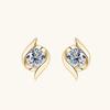 Silvere Glam Light Luxury And High-end Moissanite Stud Earrings, Niche Design, Lightning Model S925 Sterling Silver