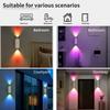 LED Night Light with Motion Sensor RGB Gradient Ambient Wall Lamp Rechargeable Dimmable Magnetic Ladder Light for Bedside Closet