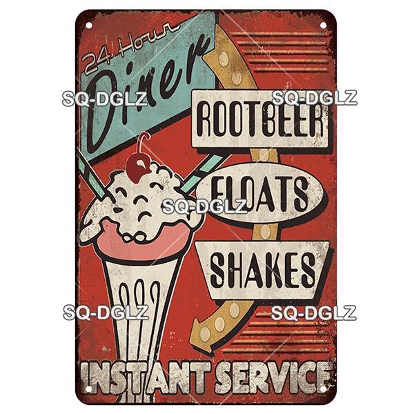 [SQ-DGLZ] Металлическая вывеска с молочным коктейлем, винтажная жестяная табличка, украшение для стены, домашний декор, вывеска для бара, домашний декор, плакат с мороженым