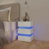 VidaXL LED Bedside Table Nightstand Bedside Cabinet Bed Cabinet Bedroom Home Interior White 326840