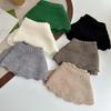 Warm O-Neck Fake Collars Laced up Knitted Knitting Detachable Collar Solid Color Shirt Shawl Wrap