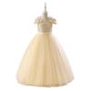 Платье принцессы на одно плечо с пайетками и пышной юбкой для девочек