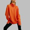 Women Sweater Tops High Collar Long Sleeve Solid Color Loose Fit Knitting Tops Autumn Winter Pullover Tops Daily Wear
