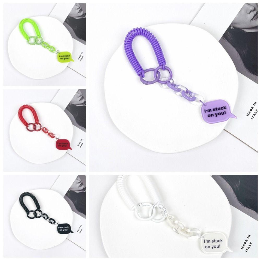 With Metal Clasp Springs Keyring Stretchy Stretchy Spiral Spring Coil Luggage Tags