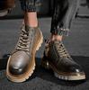 Новые мужские ботинки из натуральной кожи с верхом из коровьей кожи, прочной подошвой, со шнуровкой, осенне-зимние ботинки, повседневная обувь для отдыха на открытом воздухе для мужчин