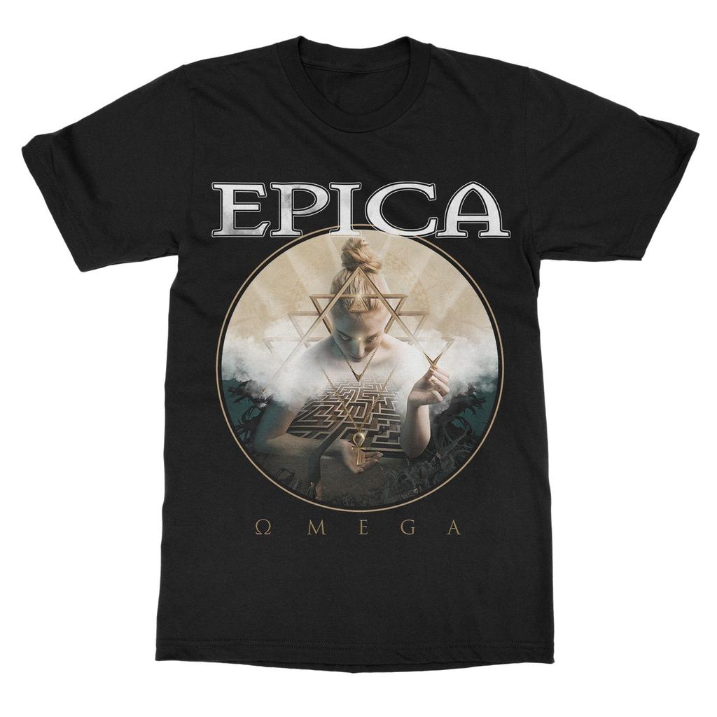 Футболка с принтом группы Epica THE QUANTUM ENIGMA Хлопковая графическая футболка Унисекс Женская Летняя уличная одежда Топ