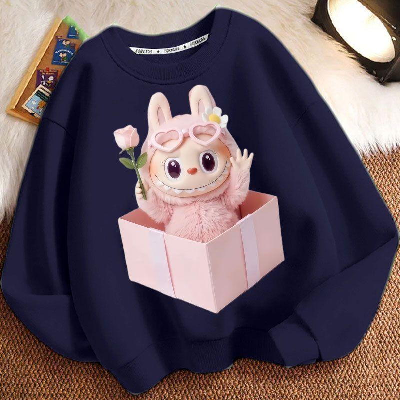 Children's Casual Round-neck Hoodie, Long-sleeved Loose Hoodie for Boys and Girls In Spring and Autumn