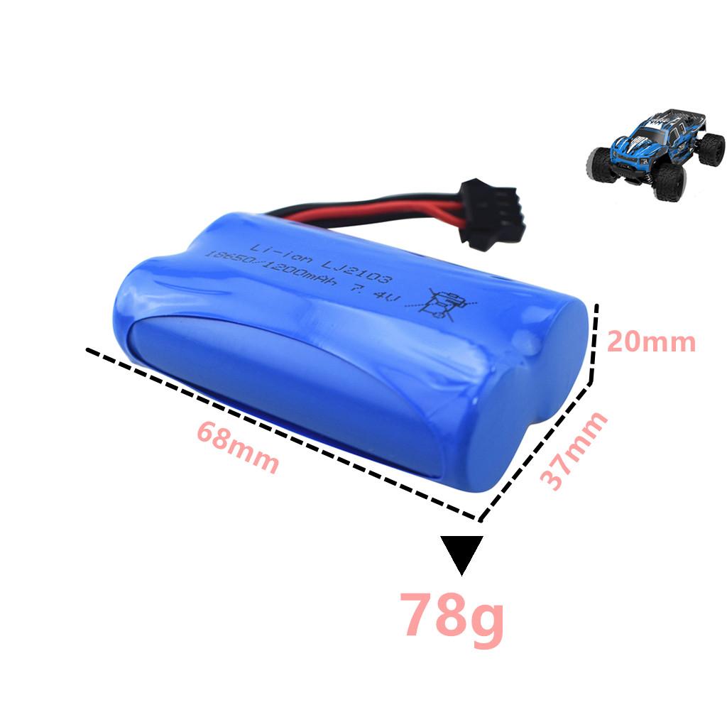 2pcs 7.4v 1200mah Lithium Battery For Ec08 Remote Control Car Spare Battery Ship Model Car Model High-rate Lithium Battery