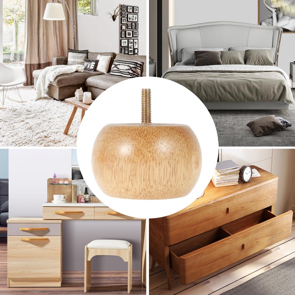 4/8 шт. Ножки для мебели Деревянные ножки для мебели Массивные мебельные ножки Круглые ножки-булочки с 4 винтами Нескользящие ножки для стула Набор для замены