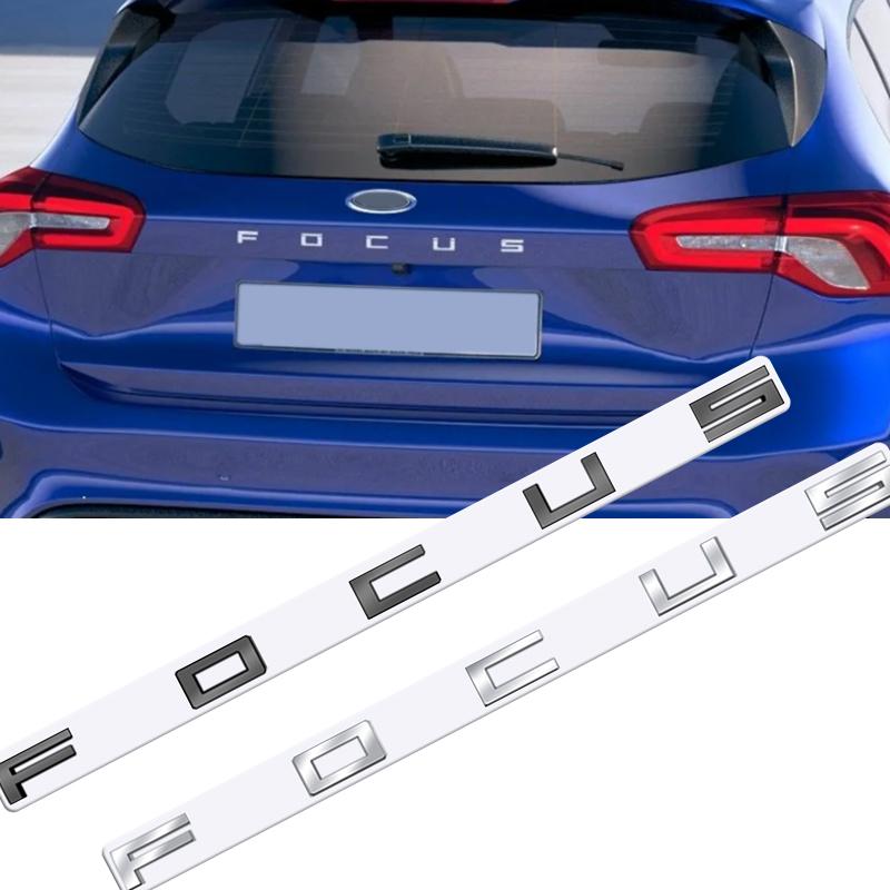 AHYU6 Metal 3D Badge Letter Logo Car Rear Trunk Body Sticker Emblem For Ford Focus ST line X Glossy Black Accessories