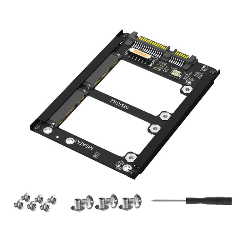 Metal Case Double mSATA SSDs To 2.5inch SATA3.0 6Gbps Adapter Card Socket mSATA to SATA3.0 Adapter Risers mSATA SSDs Adapter