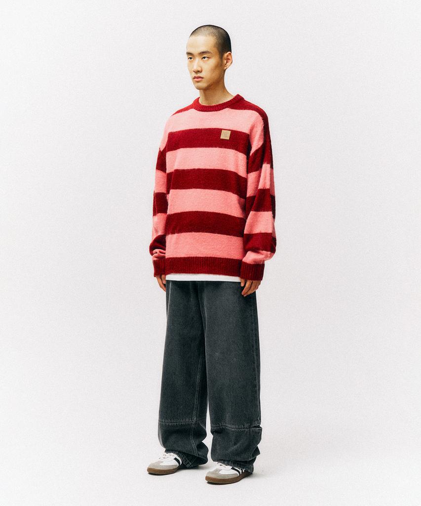 PHYSICAL DEPARTMENT Apple Label Striped Knit_Pink