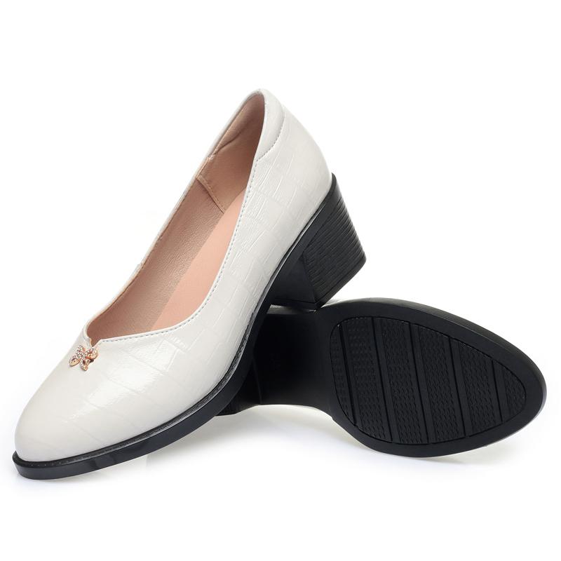 Модная женская обувь AIYUQI на среднем каблуке 2024 весна новая формальная обувь женская обувь из натуральной кожи большой размер 41 42 43 женская рабочая обувь